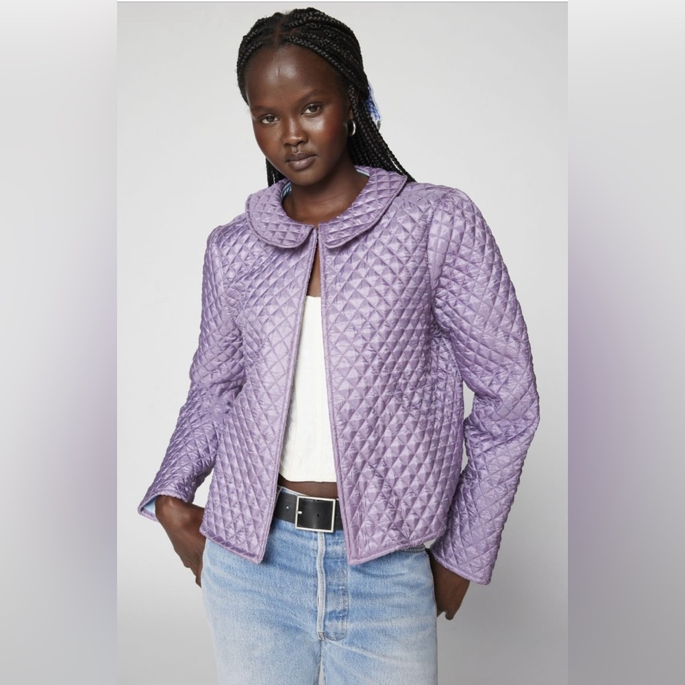 BNWT Kimchi Blue Satin mauve cropped jacket in size large